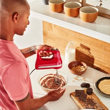 KitchenAid - 6 Speed Hand Mixer With Flex Edge Beaters - KHM6118 - Empire Red - Image 2