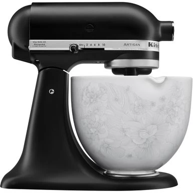 KitchenAid 5-Qt. Patterned Titanium-Reinforced Ceramic Bowl For Tilt-Head Stand Mixers, Whispering Floral - Image 3