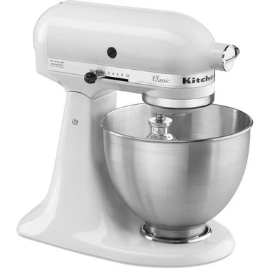 KitchenAid - Classic Series 4.5 Quart Tilt-Head Stand Mixer - K45SSWH - Blanco - Image 7