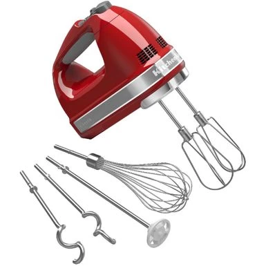 KitchenAid 9-Speed Hand Mixer With Turbo Beater II Accessories In Empire Red