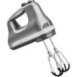 KitchenAid - 6 Speed Hand Mixer With Flex Edge Beaters - KHM6118 - Contour Silver
