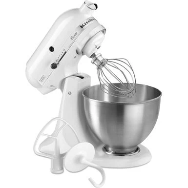 KitchenAid - Classic Series 4.5 Quart Tilt-Head Stand Mixer - K45SSWH - Blanco - Image 8