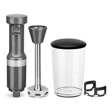 KitchenAid Corded Variable-Speed Immersion Blender In Charcoal Gray With Blending Jar - Image 3