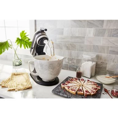 KitchenAid 5-Qt. Patterned Titanium-Reinforced Ceramic Bowl For Tilt-Head Stand Mixers, Whispering Floral - Image 4