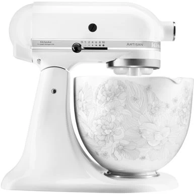 KitchenAid 5-Qt. Patterned Titanium-Reinforced Ceramic Bowl For Tilt-Head Stand Mixers, Whispering Floral - Image 2