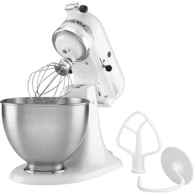 KitchenAid - Classic Series 4.5 Quart Tilt-Head Stand Mixer - K45SSWH - Blanco - Image 6