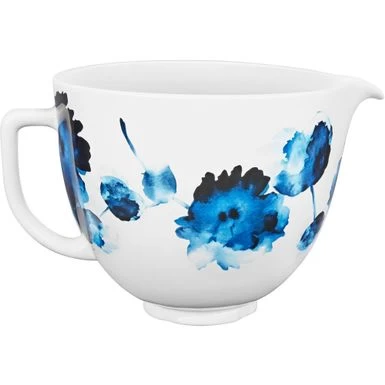 KitchenAid 5-Qt. Patterned Titanium-Reinforced Ceramic Bowl For Tilt-Head Stand Mixers, Ink Watercolor