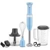 KitchenAid Cordless Variable Speed Hand Blender With Chopper And Whisk Attachment In Blue Velvet
